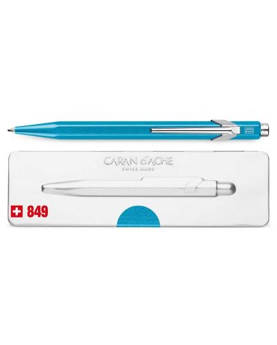 Автоматична химикалка Caran d'Ache 849 Pop Line Collection Metallic Turquoise – Син - 3