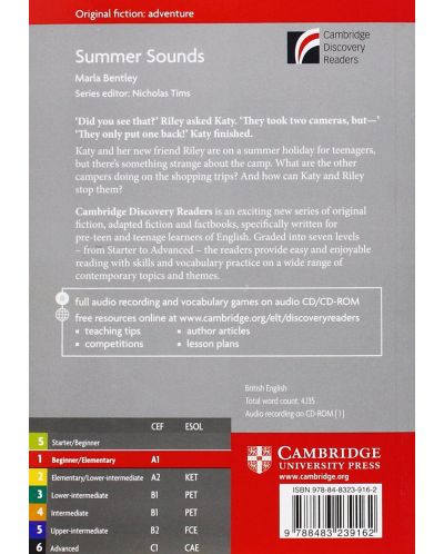 Cambridge Experience Readers 1: Summer Sounds - ниво Beginner/Elementary (A1) (Адаптирано издание: Английски + CD-ROM/Audio CD) - 2