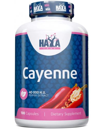Cayenne, 800 mg, 100 капсули, Haya Labs - 1