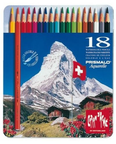 Цветни акварелни моливи Caran d'Ache Prismalo – 18 цвята - 1