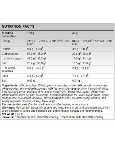 Carborade Recovery Bar, фъстъчено масло, 24 броя, FA Nutrition - 2