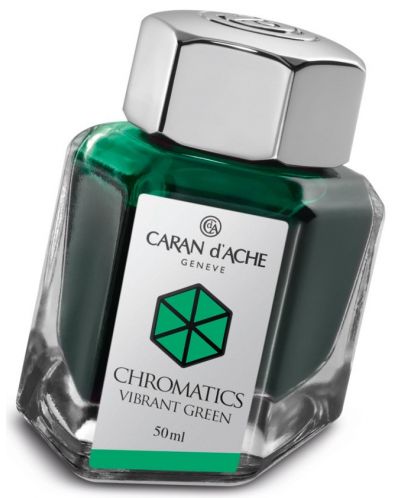 Мастило за писалка Caran d'Ache Chromatics – Зелен, 50 ml - 1