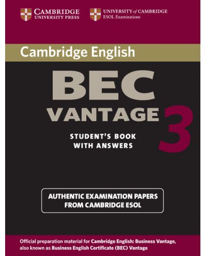 Cambridge BEC Vantage 3 Student's Book with Answers - 1