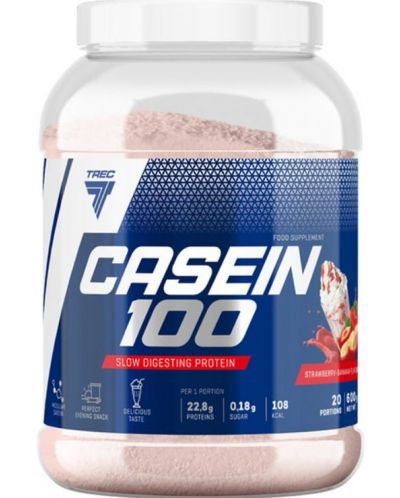 Casein 100, ягода и банан, 600 g, Trec Nutrition - 1