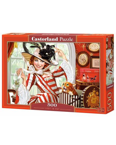 Пъзел Castorland от 500 части - Дама с шапка