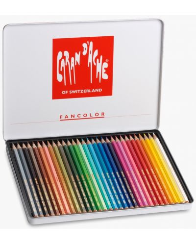Цветни акварелни моливи Caran d'Ache Fancolor – 40 цвята - 1