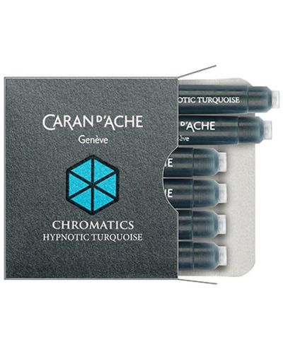 Патрончета за писалка Caran d'Ache Chromatics – Тюркоаз, 6 броя - 1