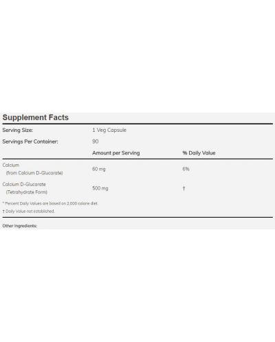 Calcium D-Glucarate, 500 mg, 90 капсули, Now - 2