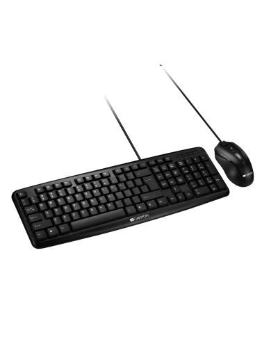 Клавиатура + мишка CANYON USB standard KB, water resistant BG layout, Черни - 2