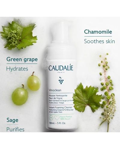 Caudalie Vinoclean Разпенваща се почистваща пяна, 50 ml - 3