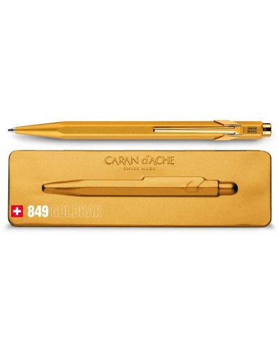 Автоматична химикалка Caran d'Ache 849 Special Edition Collection Gold Bar  – Син - 3