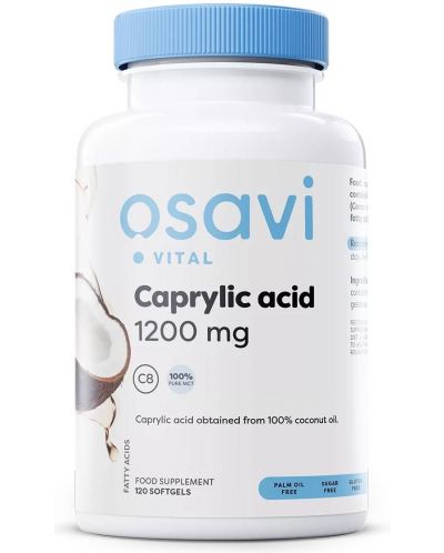 Caprylic Acid, 1200 mg, 120 гел капсули, Osavi - 1