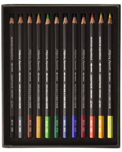 Цветни акварелни моливи Caran d'Ache Museum Aquarelle – 12 цвята - 2