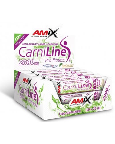 CarniLine Pro Fitness, фреш лайм, 10 ампули x 25 ml, Amix - 1