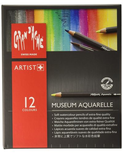Цветни акварелни моливи Caran d'Ache Museum Aquarelle – 12 цвята - 1