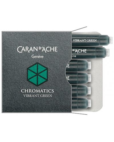 Патрончета за писалка Caran d'Ache Chromatics – Зелен, 6 броя - 1