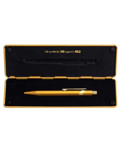Автоматична химикалка Caran d'Ache 849 Special Edition Collection Gold Bar  – Син - 4