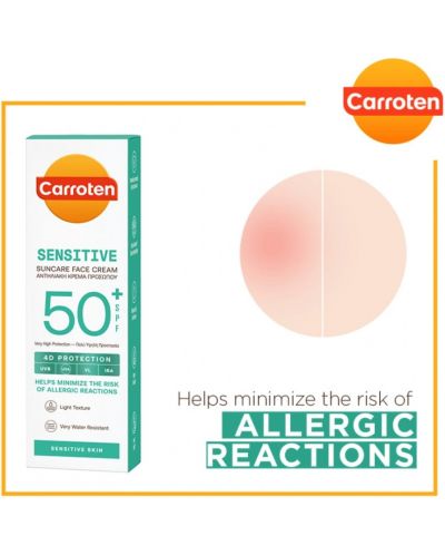Carroten Слънцезащитен крем за лице Sensitive, SPF 50+, 50 ml - 4