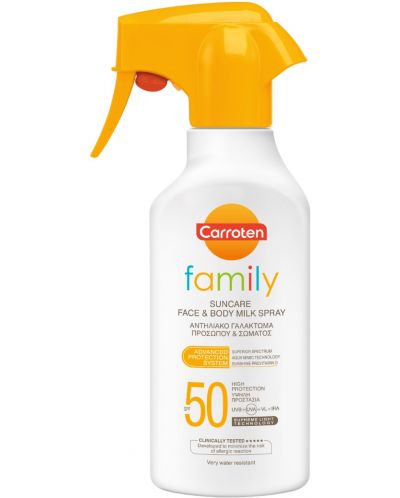 Carroten Family Слънцезащитно мляко-спрей, SPF50, 270 ml - 1