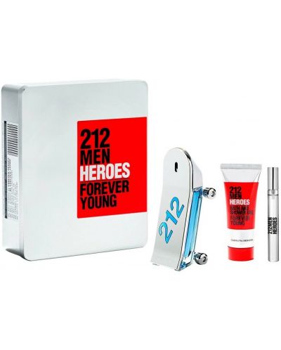Carolina Herrera Комплект 212 Men Heroes - Тоалетна вода, 90 и 10 ml + Душ гел, 100 ml - 1