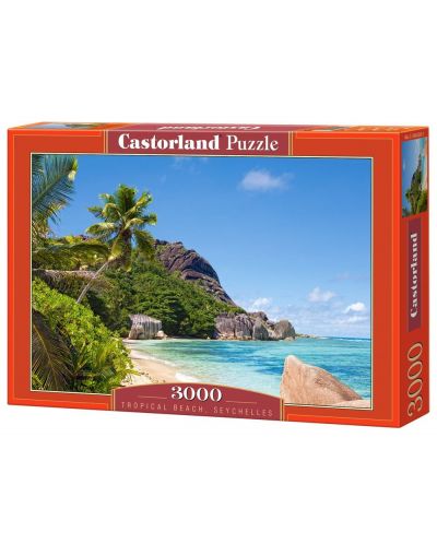 Пъзел Castorland от 3000 части - Тропически плаж, Сейшелите - 1