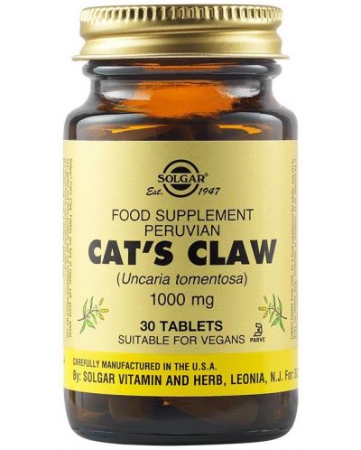 Cat's Claw, 1000 mg, 30 таблетки, Solgar - 1