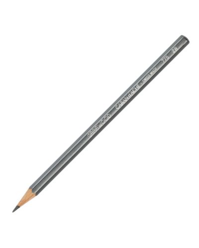 Графитен молив Caran d'Ache Grafwood - 2B, черен - 1