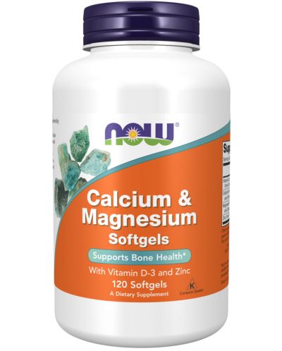 Calcium & Magnesium, 120 капсули, Now - 1