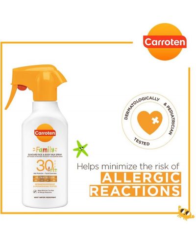 Carroten Family Слънцезащитно мляко-спрей, с 4D защита, SPF30, 270 ml - 2