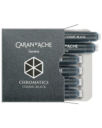 Патрончета за писалка Caran d'Ache Chromatics – Черно, 6 броя - 1