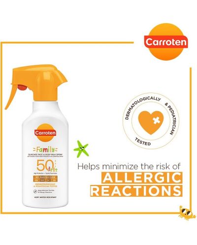 Carroten Family Слънцезащитно мляко-спрей, с 4D защита, SPF50, 270 ml - 2