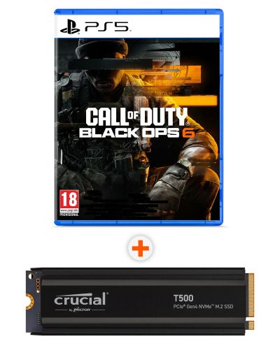 Call of Duty: Black Ops 6 (PS5) + SSD памет Crucial - T500, 1TB, M.2, PCIe - 1