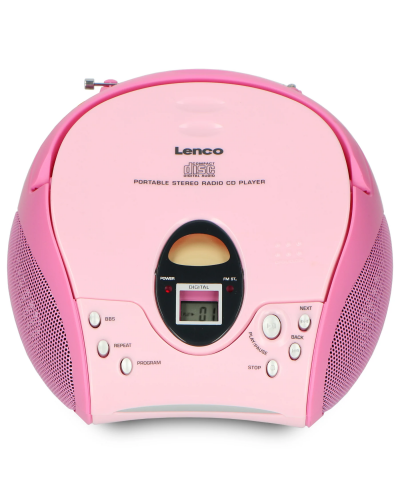 CD плейър Lenco - SCD-24, розов - 2