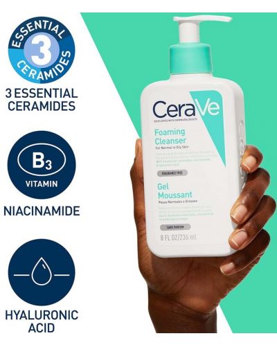 CeraVe Измиваща гел-пяна за лице и тяло, 236 ml - 4