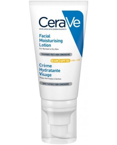 CeraVe Хидратиращ крем за лице, SPF50, 52 ml - 1