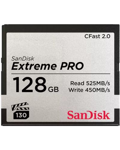 Карта памет SanDisk - Extreme Pro 2.0, 128GB, VPG 130, черна - 1