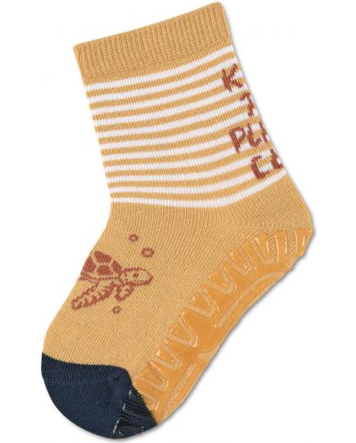 Чорапи с неплъзгащо стъпало Sterntaler - Костенурка, 19/20 размер, 12-18 м, жълти - 1