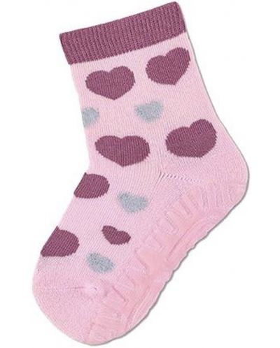 Чорапи с неплъзгащо стъпало Sterntaler - Сърчица, 19/20 размер, 12-18 м, розови - 1
