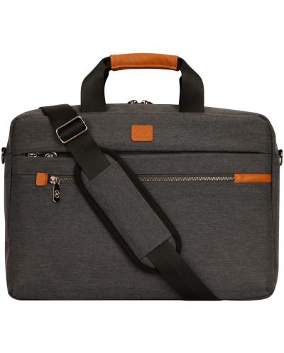 Чанта за лаптоп Xmart - XB1803BG, 15.6'', сива/оранжева - 1