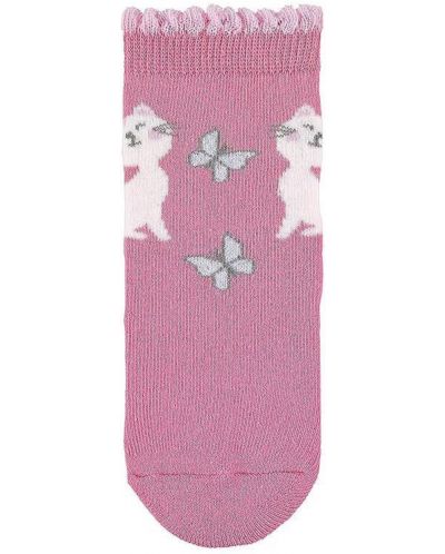 Чорапи с неплъзгащо стъпало Sterntaler - Коте, 17/18 размер, 6-12 м, розови - 2