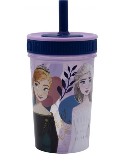 Чаша със сламка Stor Frozen - Trust the Journey, 465 ml - 1