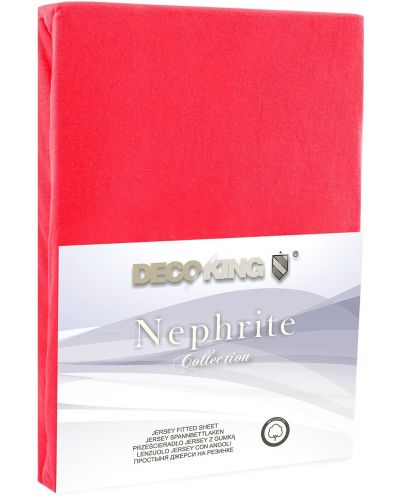 Чаршаф с ластик DecoKing - Nephrite, 100% памук, червен - 4