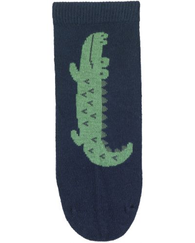 Чорапи с неплъзгащо стъпало Sterntaler - Крокодил, 23/24 размер, 2-3 г, тъмносини - 3