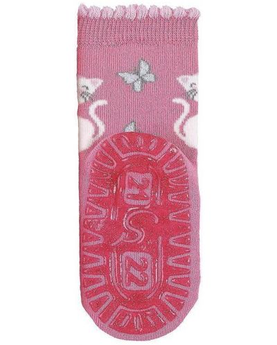 Чорапи с неплъзгащо стъпало Sterntaler - Коте, 19/20 размер, 12-18 м, розови - 3