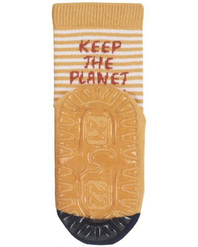 Чорапи с неплъзгащо стъпало Sterntaler - Костенурка, 21/22 размер, 18-24 м, жълти - 2