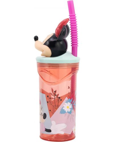 Чаша със сламка и 3D фигура Stor Minnie Mouse - Being More Minnie, 360 ml - 3