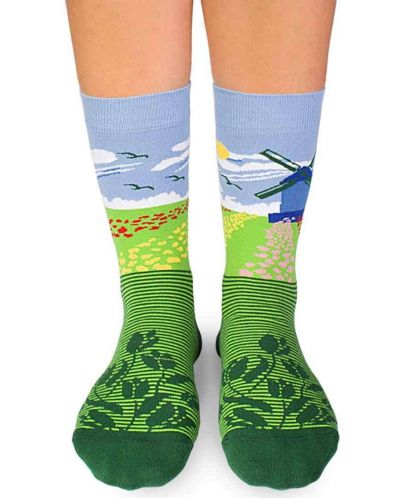 Чорапи Pirin Hill - Arty Socks Tulips and Mills, размер 43-46, зелени - 2