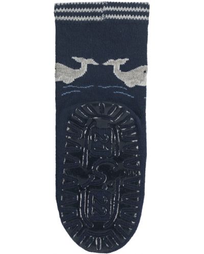 Чорапи с неплъзгащо стъпало Sterntaler - Делфин, 23/24 размер, 2-3 г, тъмносини - 2