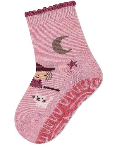 Чорапи с неплъзгащо стъпало Sterntaler - Вещица, 27/28 размер, 4-5 г, розови - 1