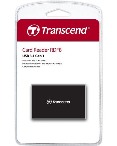 Четец за карти Transcend - All-in-1, USB 3.0/3.1 Gen 1, черен - 3